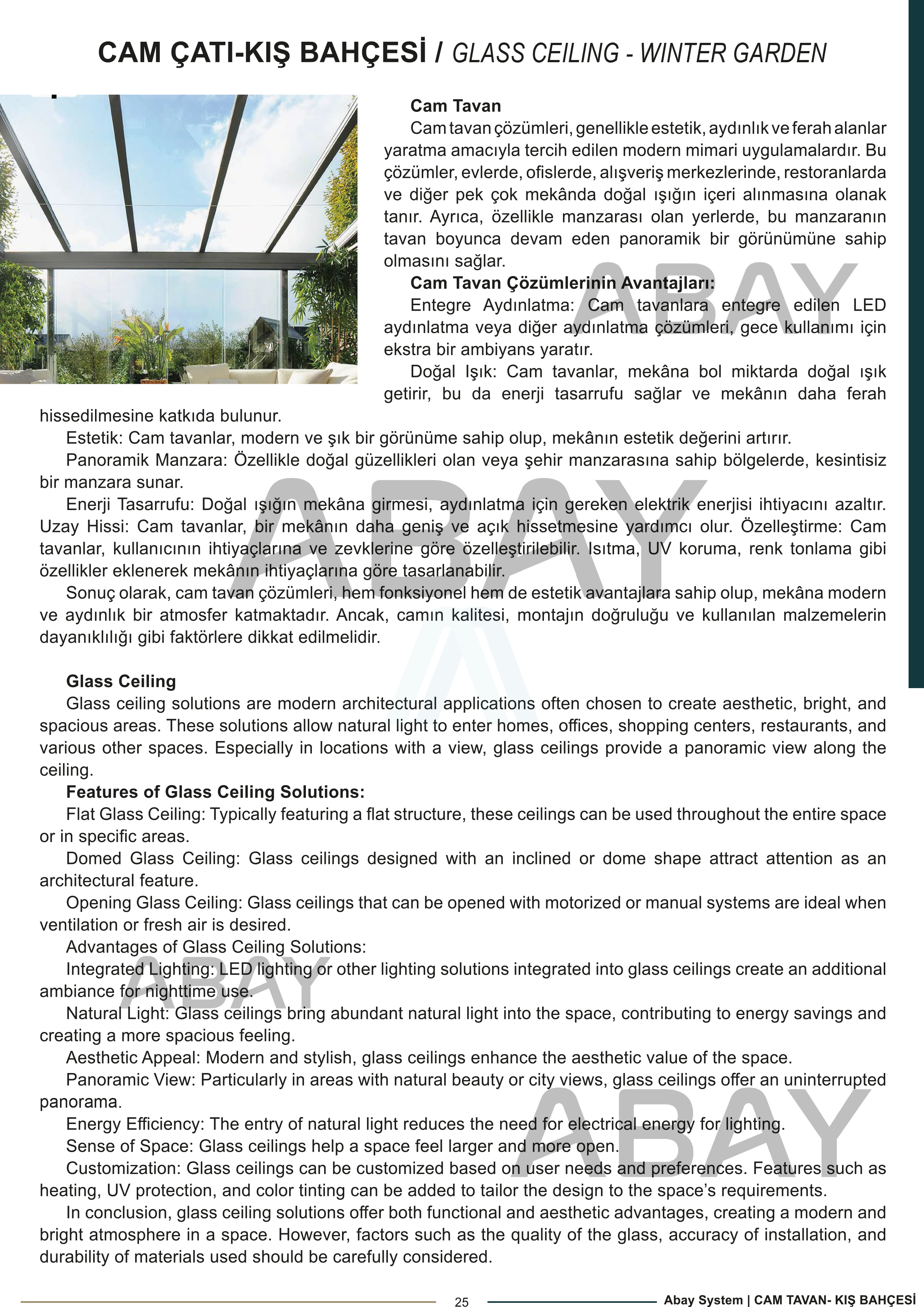 Cam Çatı Kış Bahçesi